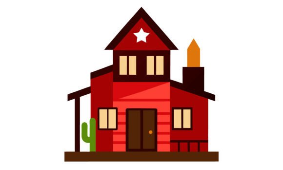 Cartoon Red Western Building Embroidery Design Review