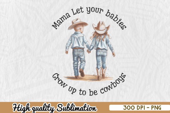 Let Your Babies Grow Up to Be Cowboy PNG